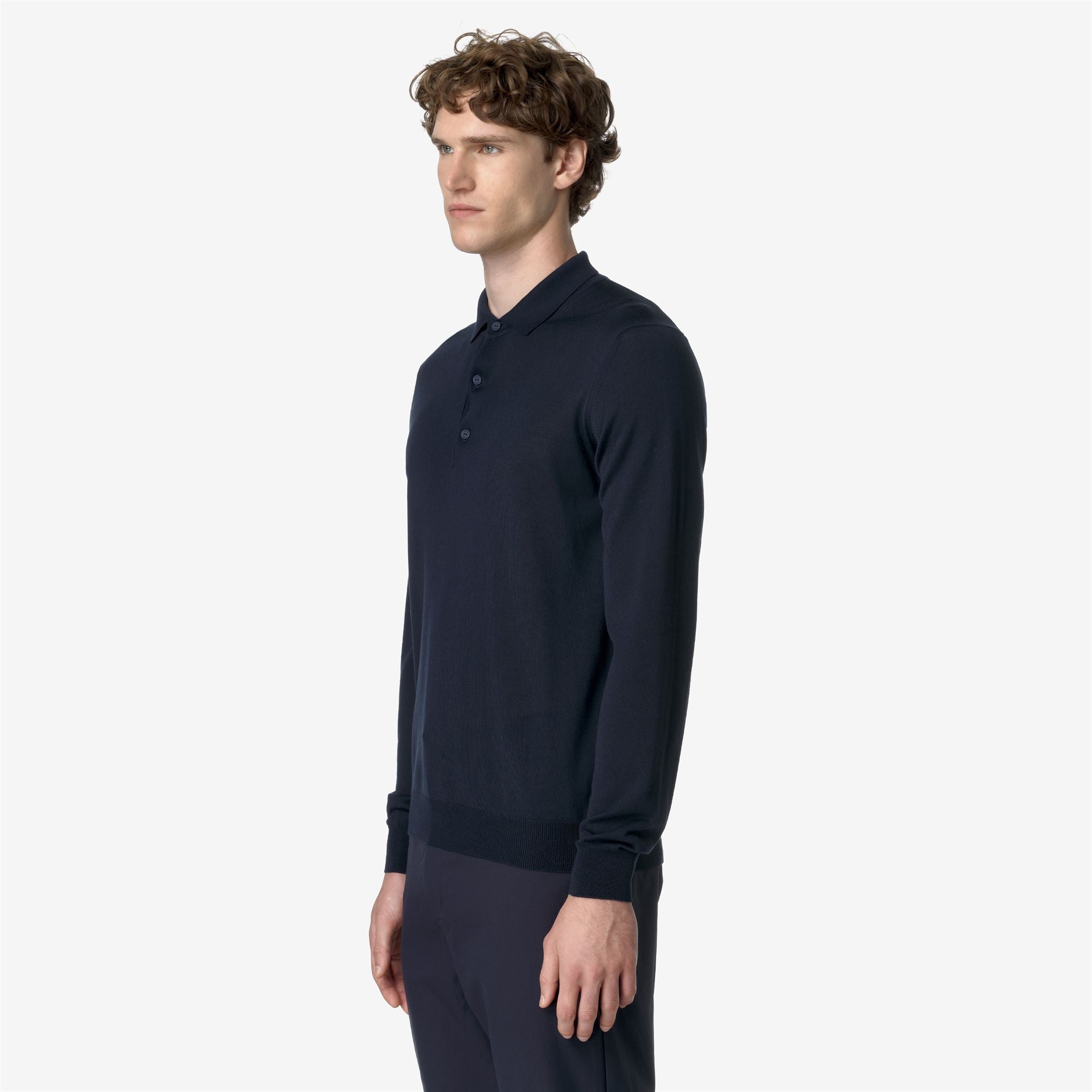 Knitwear_MAN_REY WOOL MERINO BLEND_Pull Over_Blue Depth - Commercial 5