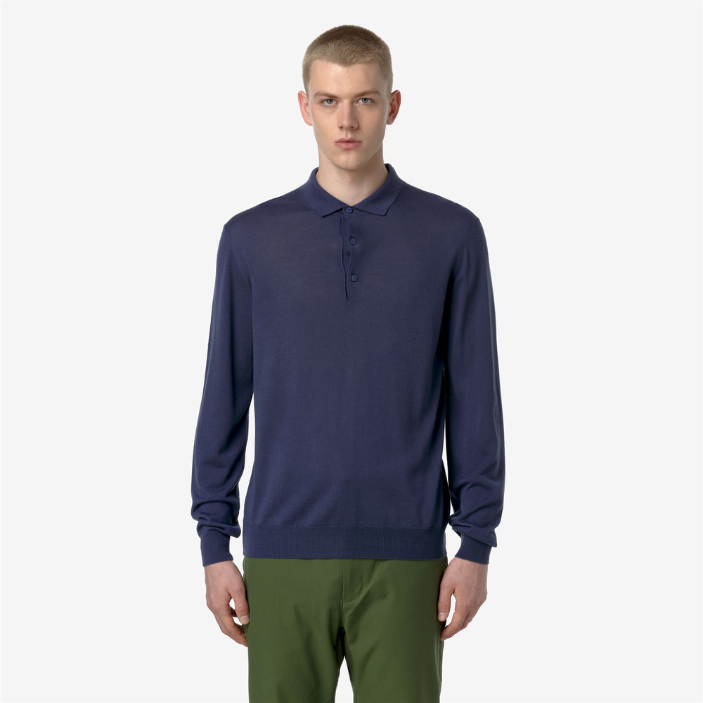 Indigo Blue Men's Merino Wool Blend Pullover Sweater 02