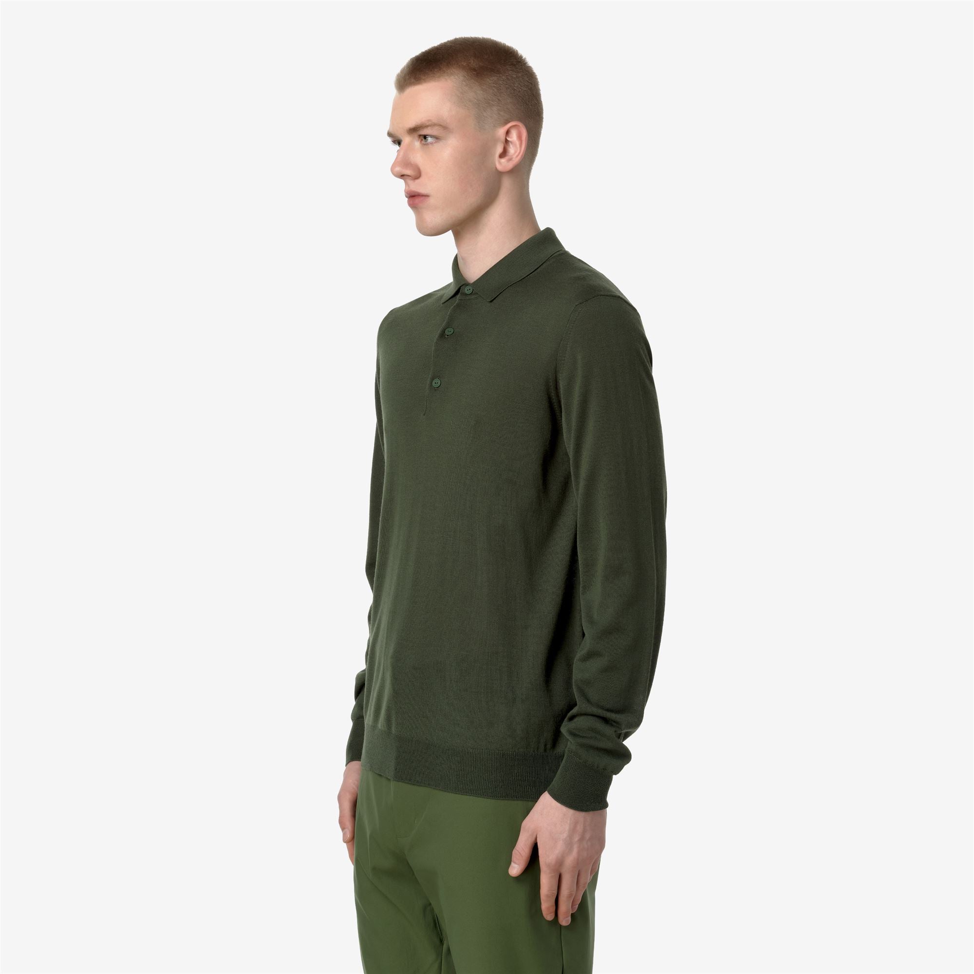Knitwear_MAN_REY WOOL MERINO BLEND_Pull Over_Green Black Forest - Commercial 5