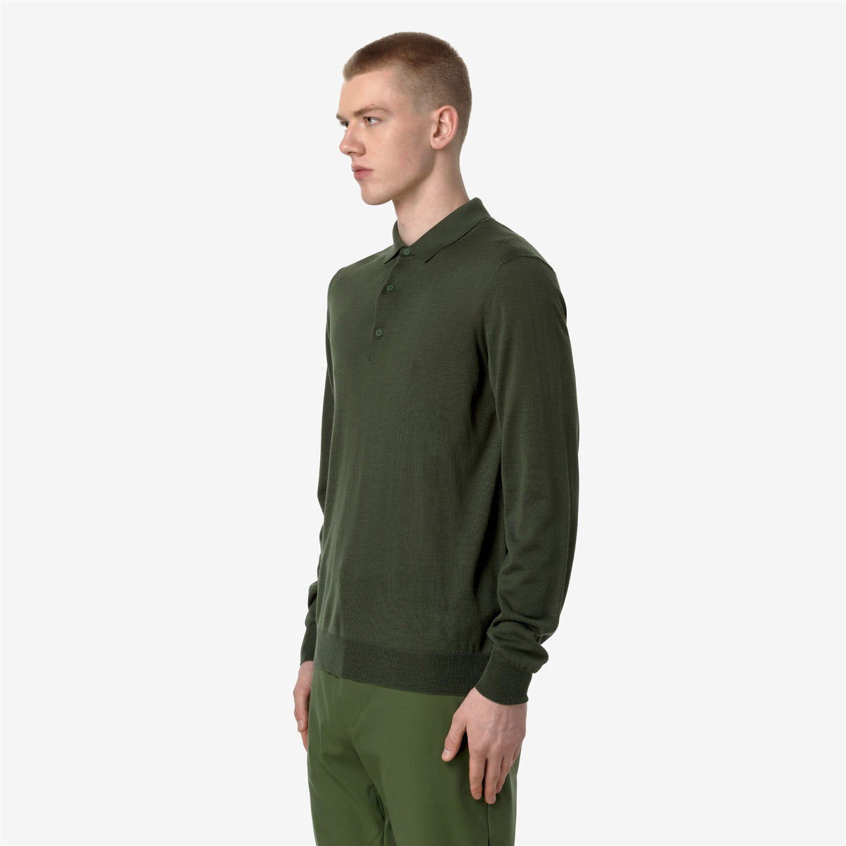 Knitwear_MAN_REY WOOL MERINO BLEND_Pull Over_Green Black Forest - Commercial 5