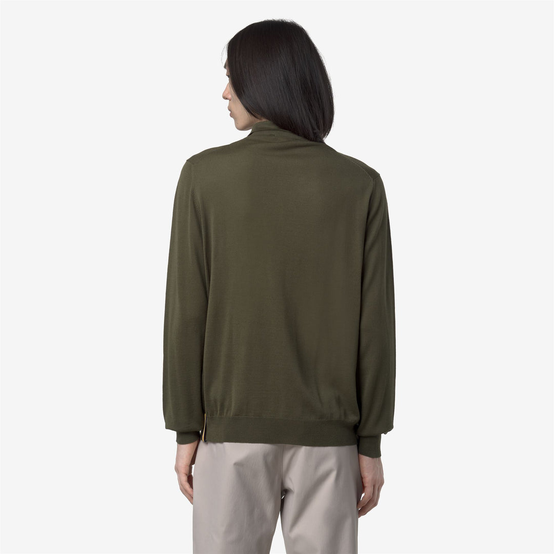 Maglione pullover in lana merino verde da uomo main