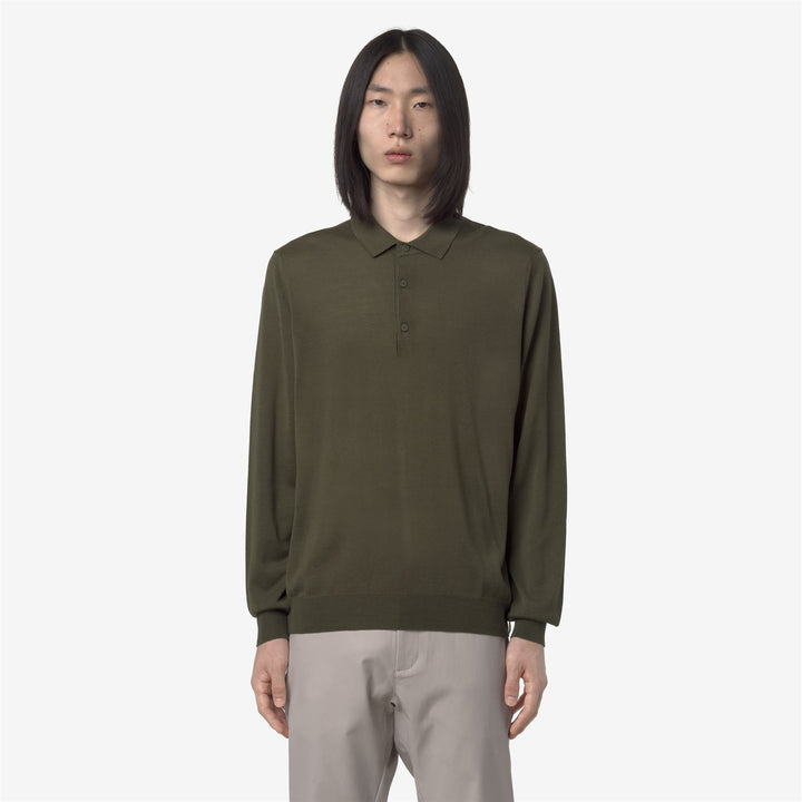 Maglione pullover in lana merino verde da uomo 3