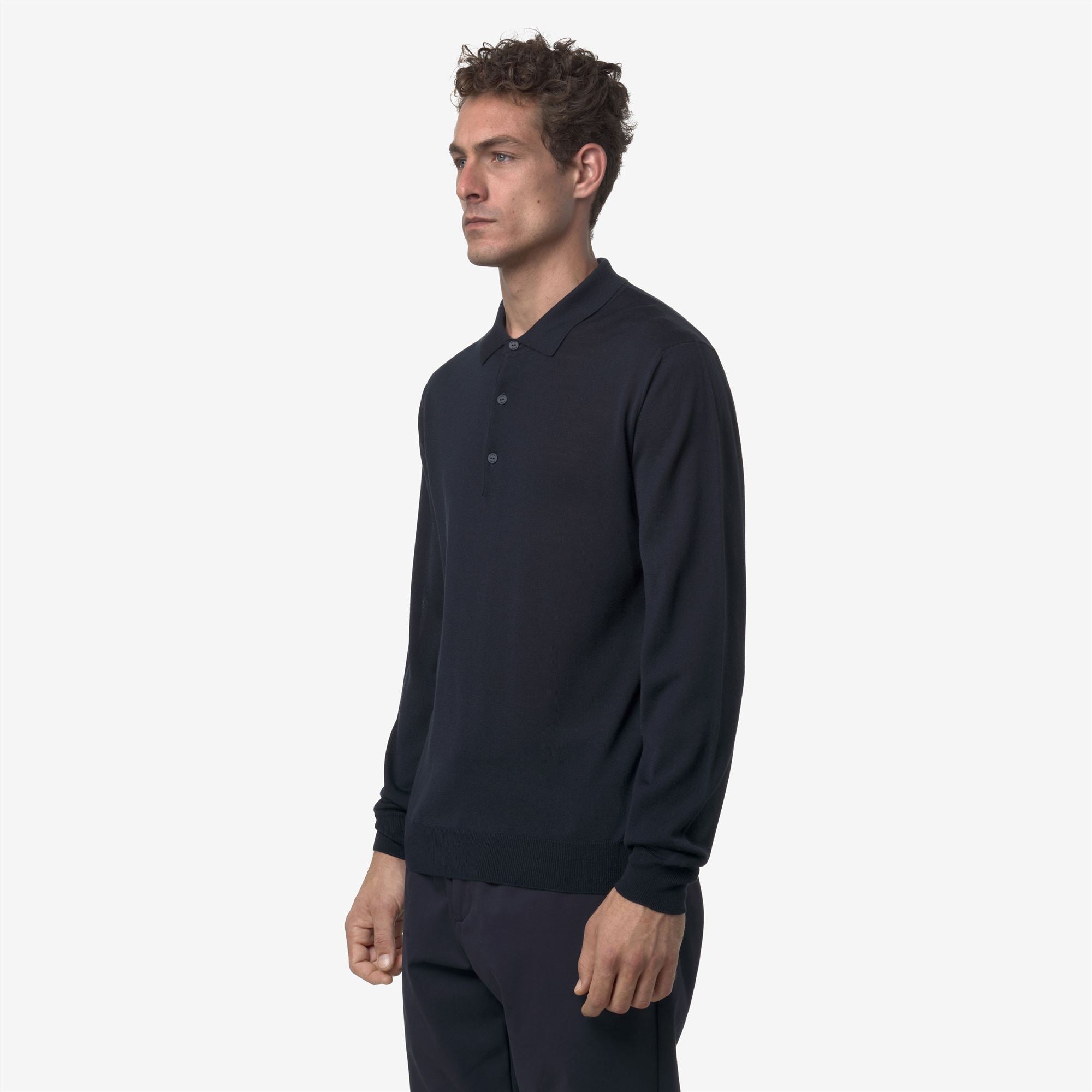 Knitwear_MAN_REY WOOL MERINO BLEND_Pull Over_Blue Depth - Commercial 5