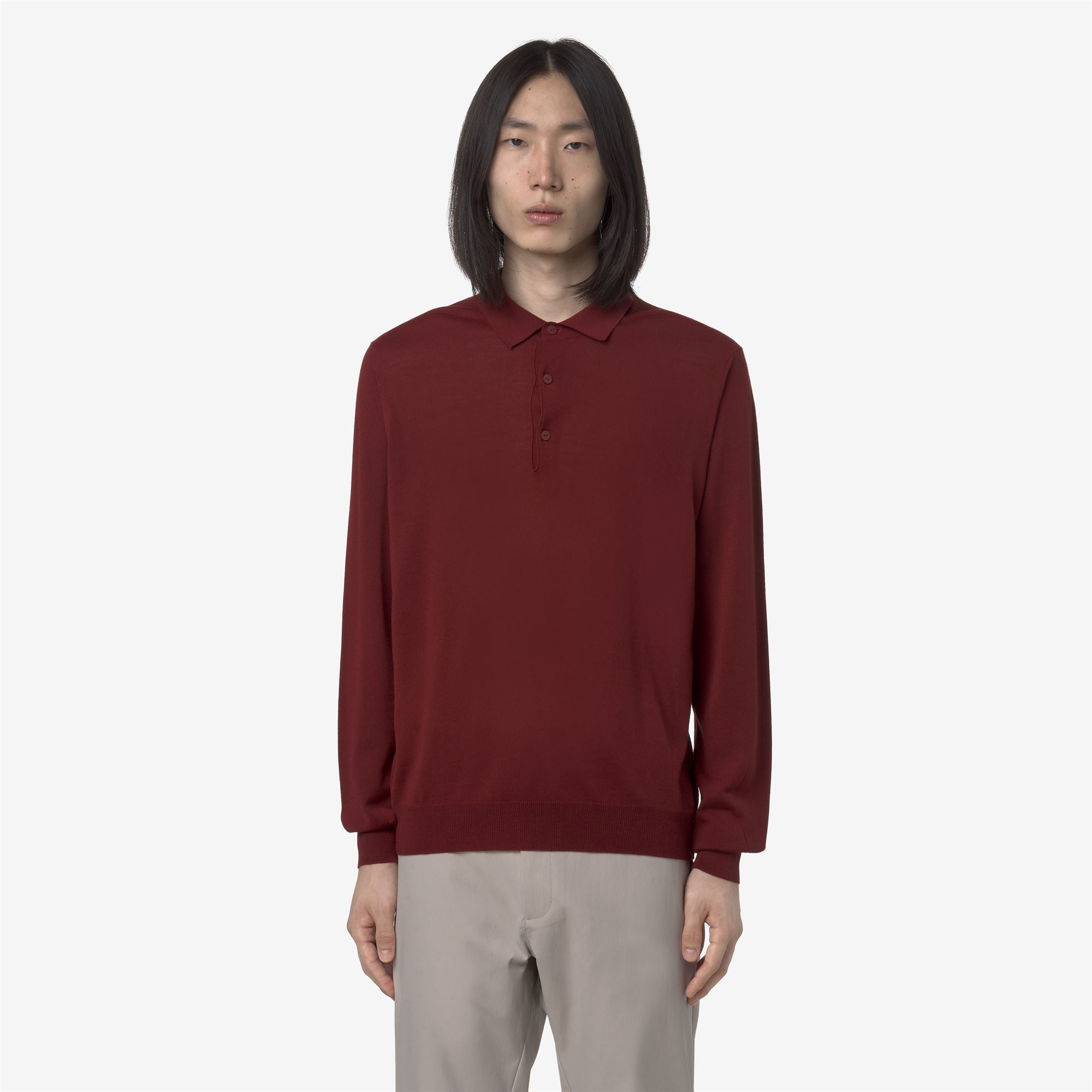 Knitwear_MAN_REY WOOL MERINO BLEND_Pull Over_Red Syrah - Commercial 4