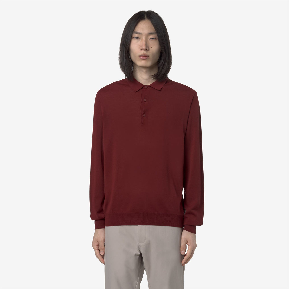 Knitwear_MAN_REY WOOL MERINO BLEND_Pull Over_Red Syrah - Commercial 4