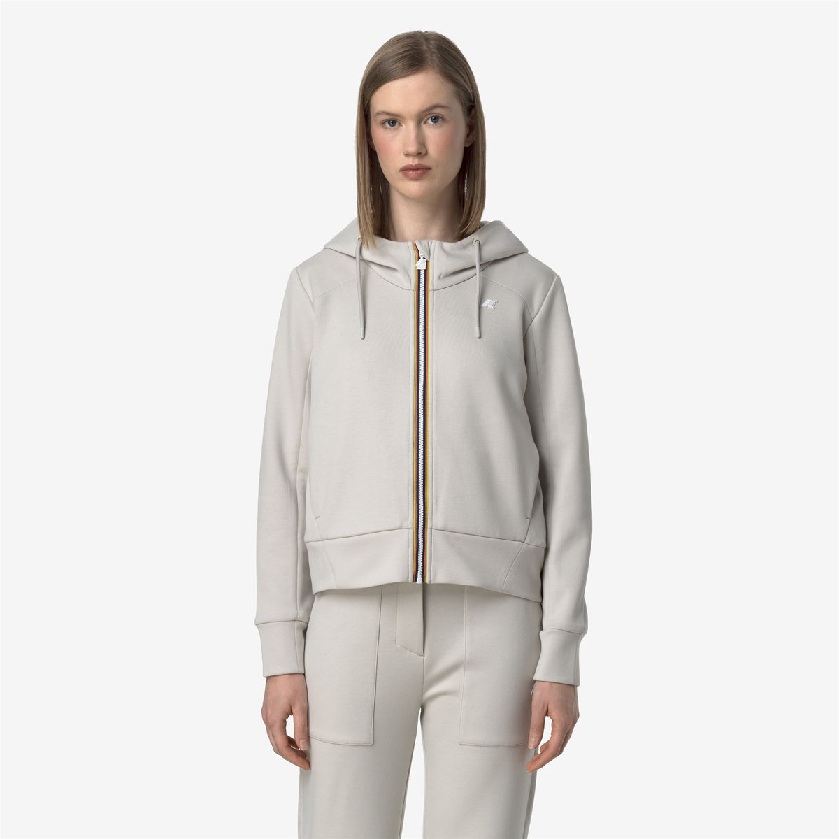 Fleece_WOMAN_DIVINE LIGHT SPACER_Jacket_BEIGE LT - Commercial 4
