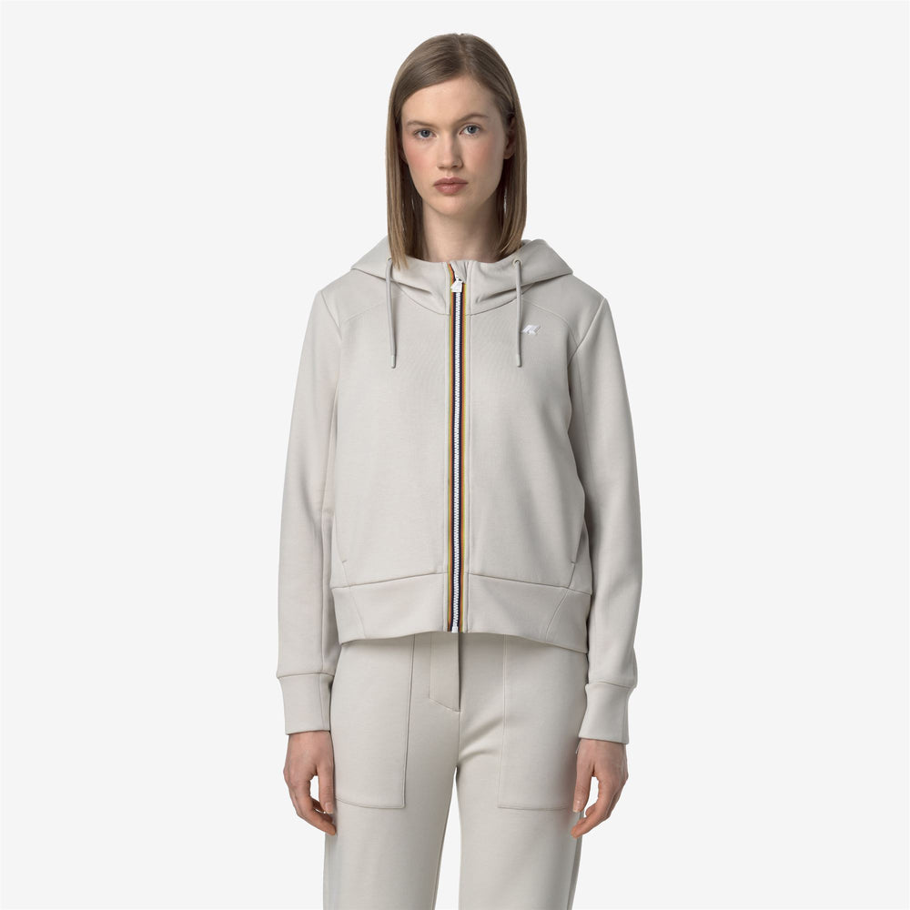 Giacca in Pile Beige Grigia Donna per Attività Athleisure Calde 02