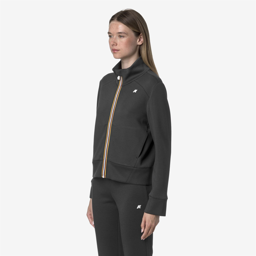 Giacca sportiva in pile corto grigio scuro da donna main