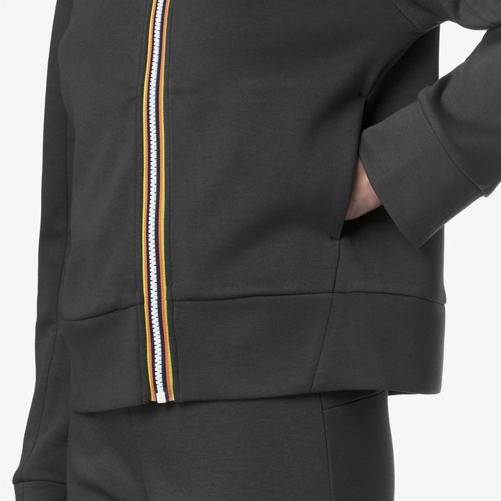 Giacca sportiva in pile corto grigio scuro da donna 4