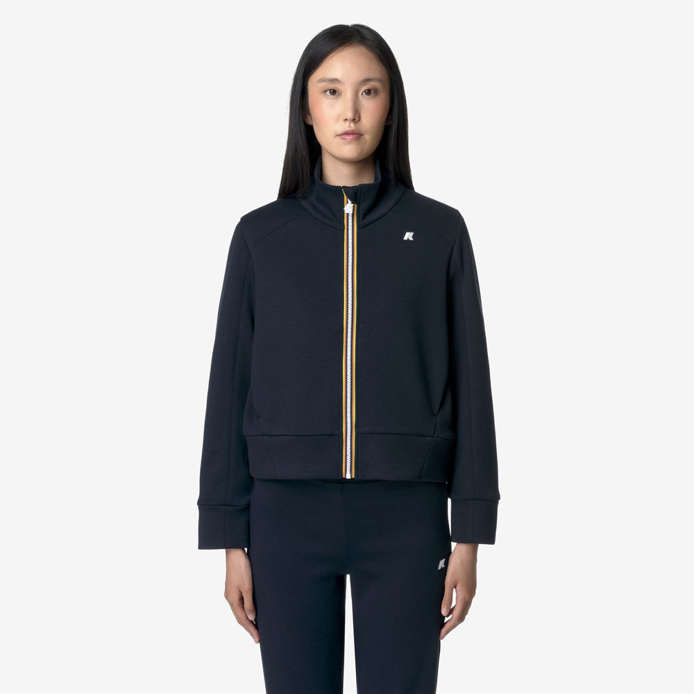 Blue Women's Cropped Fleece Jacket for Leisure and Sports 02