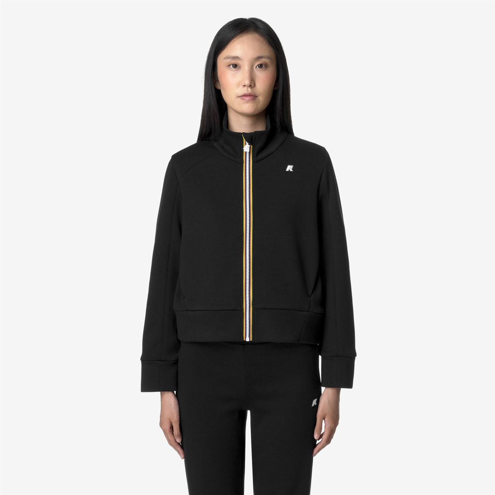 Black Grey Women's Cropped Fleece Jacket for Leisure and Sports 02