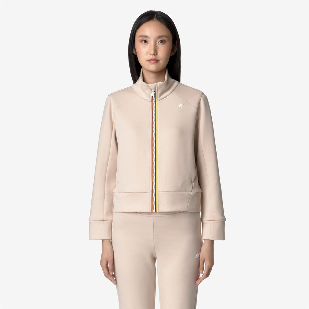 Pink Orange Women's Fleece Athletic Jacket with Zip Closure 02