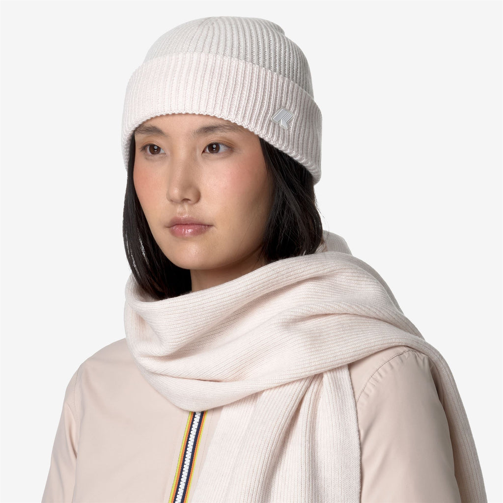 Headwear_UNISEX_BRICE CARDIGAN STITCH WOOL_Hat_White Gardenia Melange - Commercial 4