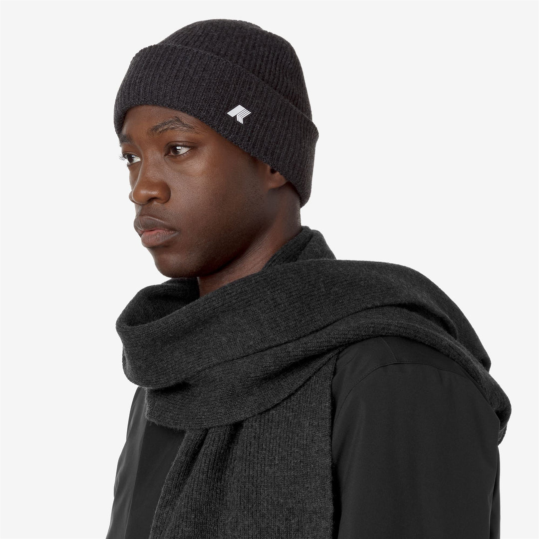 Melange Grey Unisex Wool Winter Beanie with K-Way Logo 01