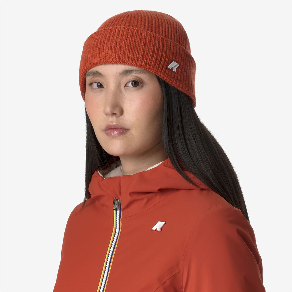 Headwear_UNISEX_BRICE CARDIGAN STITCH WOOL_Hat_Red Pompeian Melange - Commercial 4