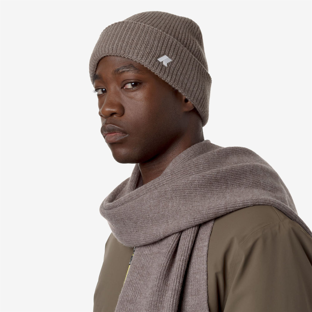 Headwear_UNISEX_BRICE CARDIGAN STITCH WOOL_Hat_Beige Taupe Melange - Commercial 4