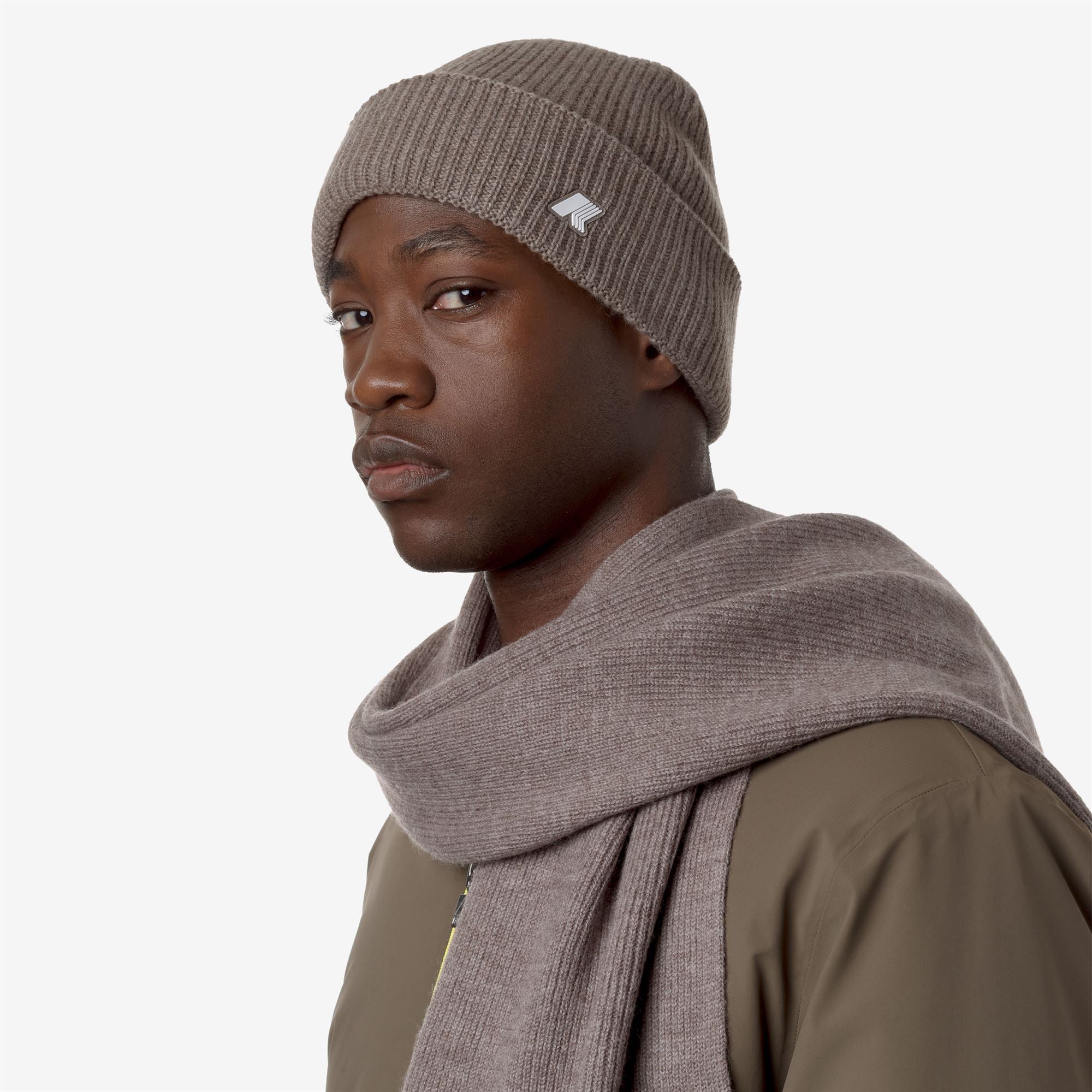 Headwear_UNISEX_BRICE CARDIGAN STITCH WOOL_Hat_Beige Taupe Melange - Commercial 4