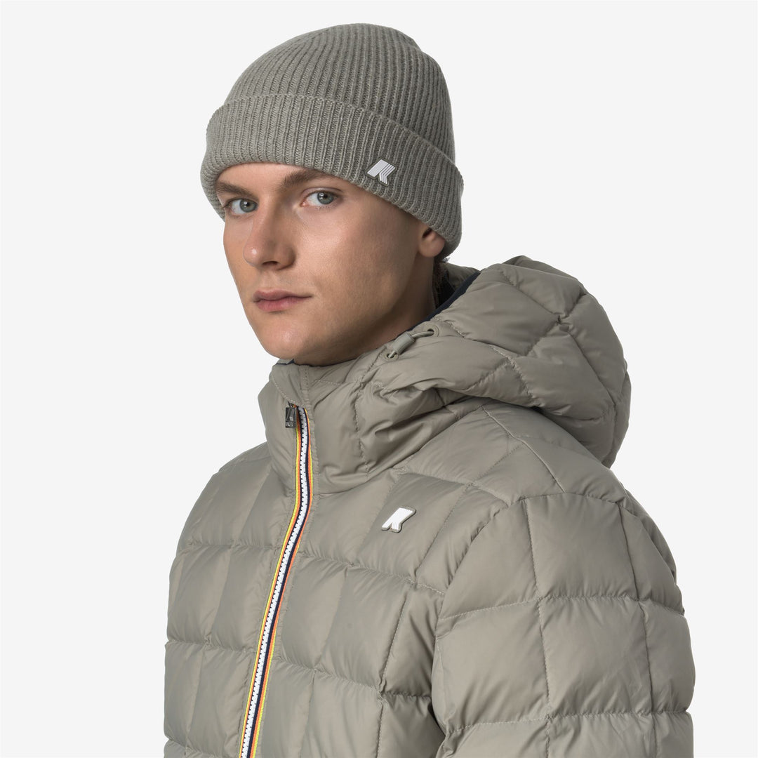 Green Unisex Wool Fisherman Beanie with K-Way Logo 01