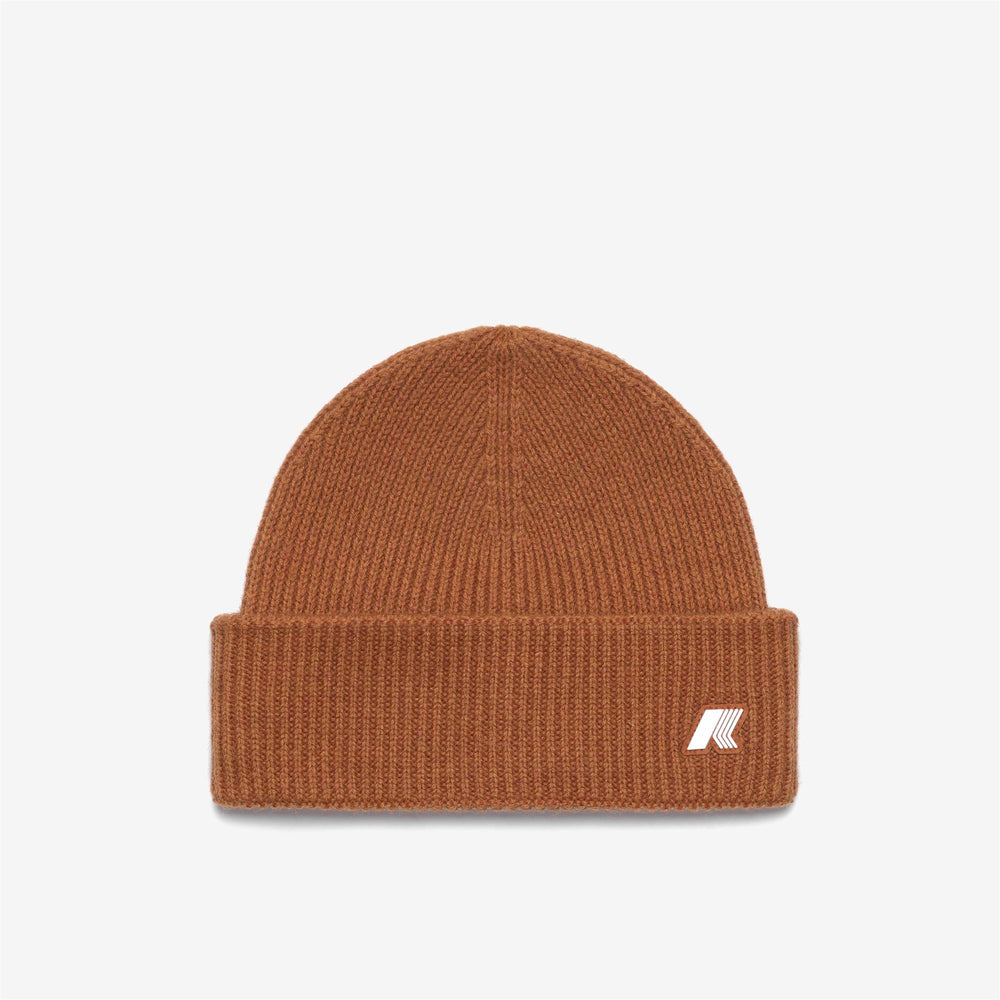 Orange Unisex Wool Fisherman's Rib Beanie Hat 02