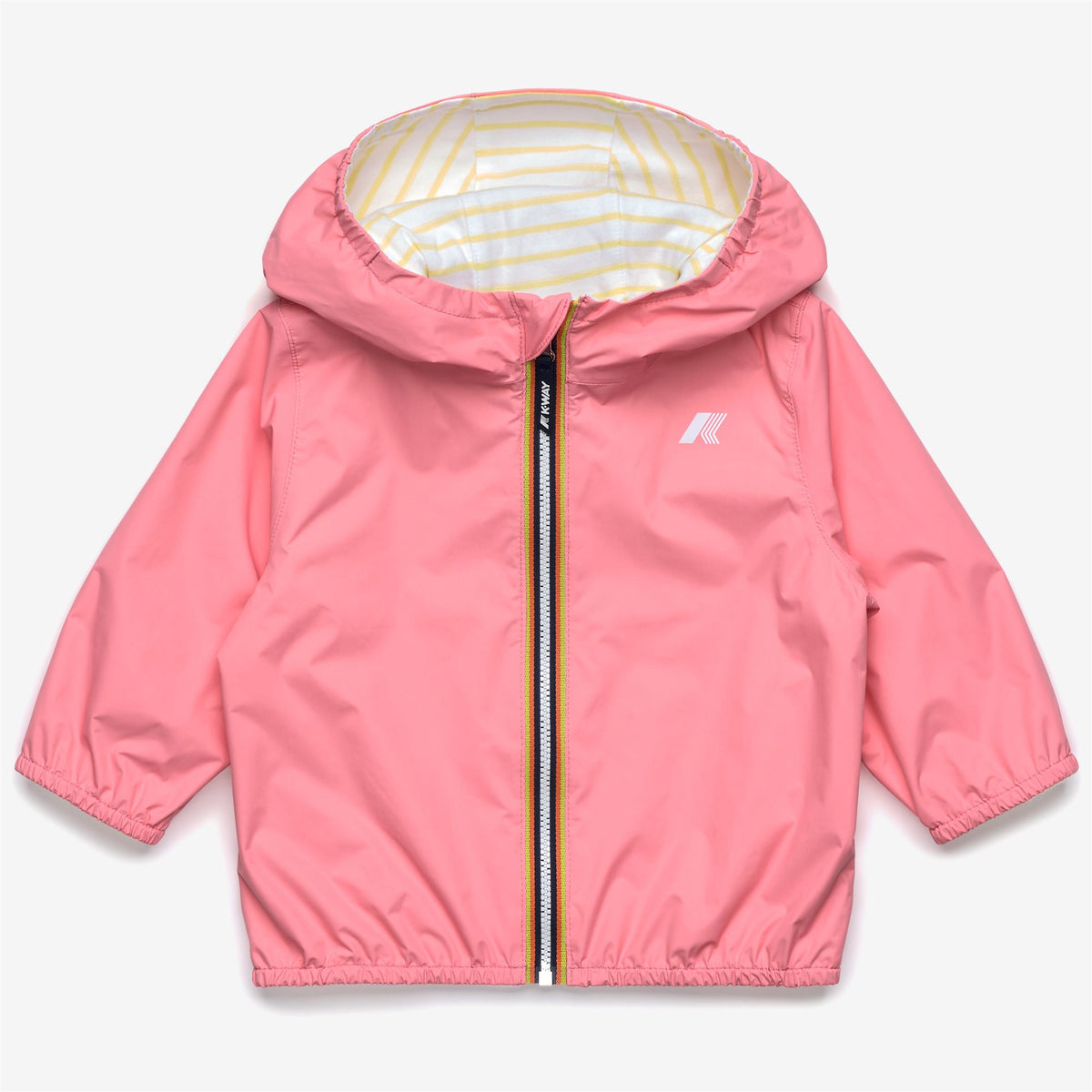 Jackets_Kid unisex_E. JAKE PLUS.2 JERSEY DOUBLE_Short_Pink Geranium - White - Yellow Lime - Commercial 1