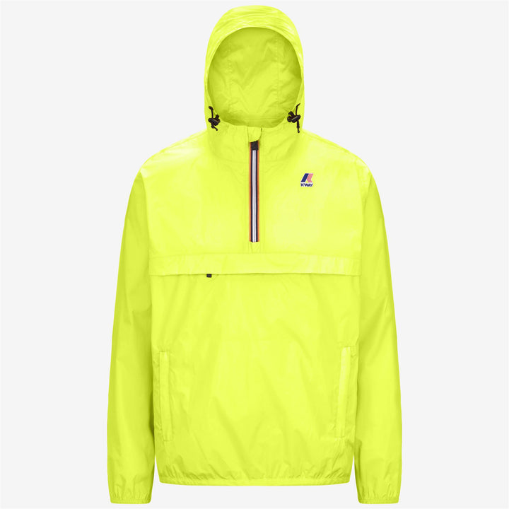 Chaqueta unisex amarilla plegable de longitud media con tejido impermeable 1