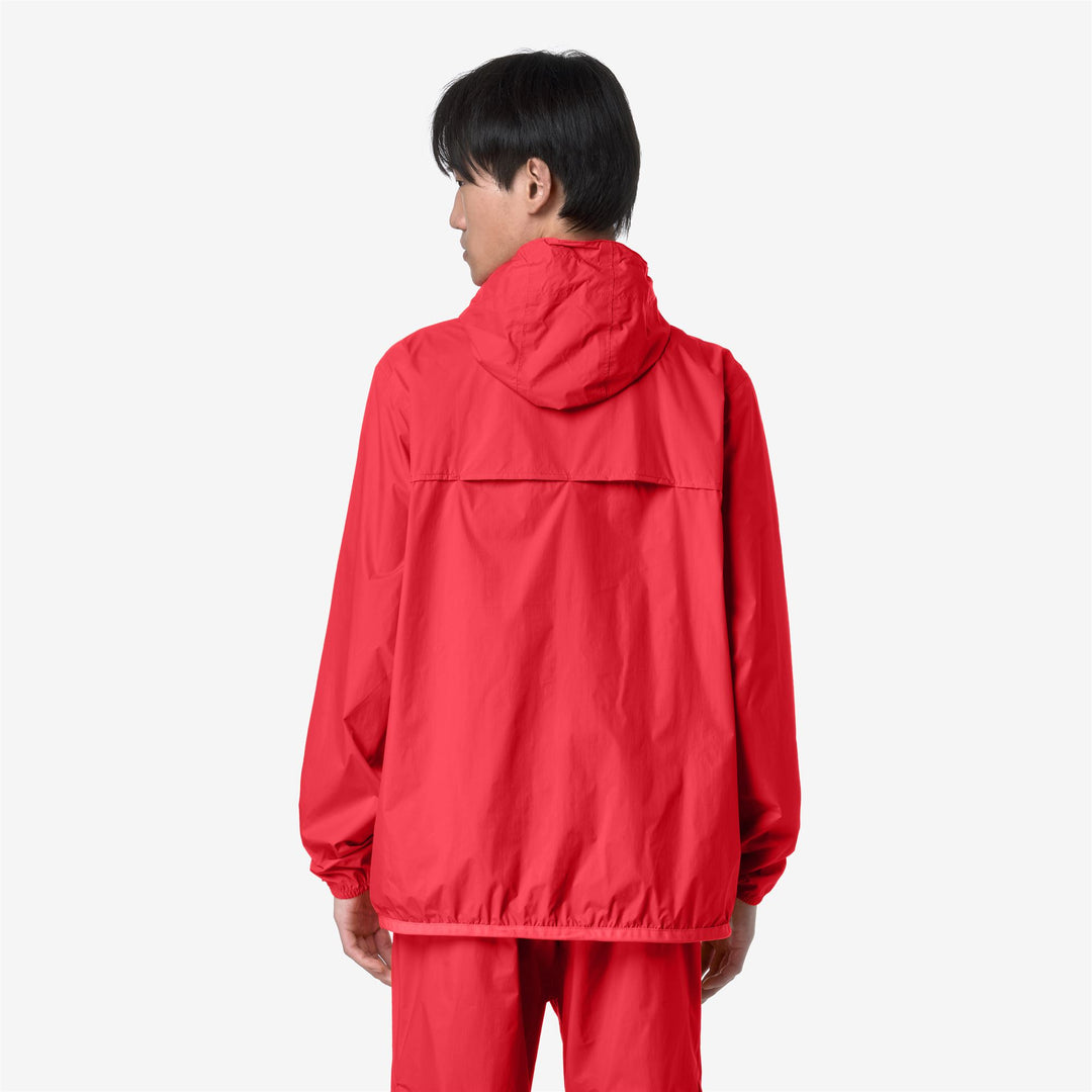 Chaqueta impermeable unisex roja plegable main