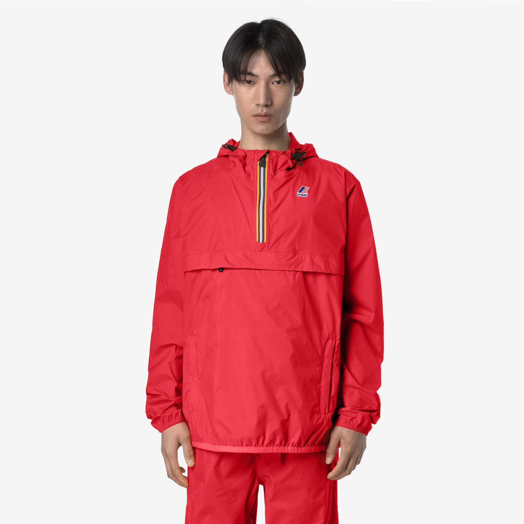 Chaqueta impermeable unisex roja plegable main