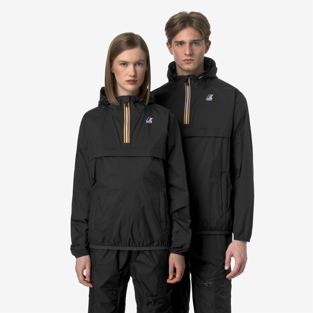 Black Grey Unisex Packable Weather-Resistant Jacket 02