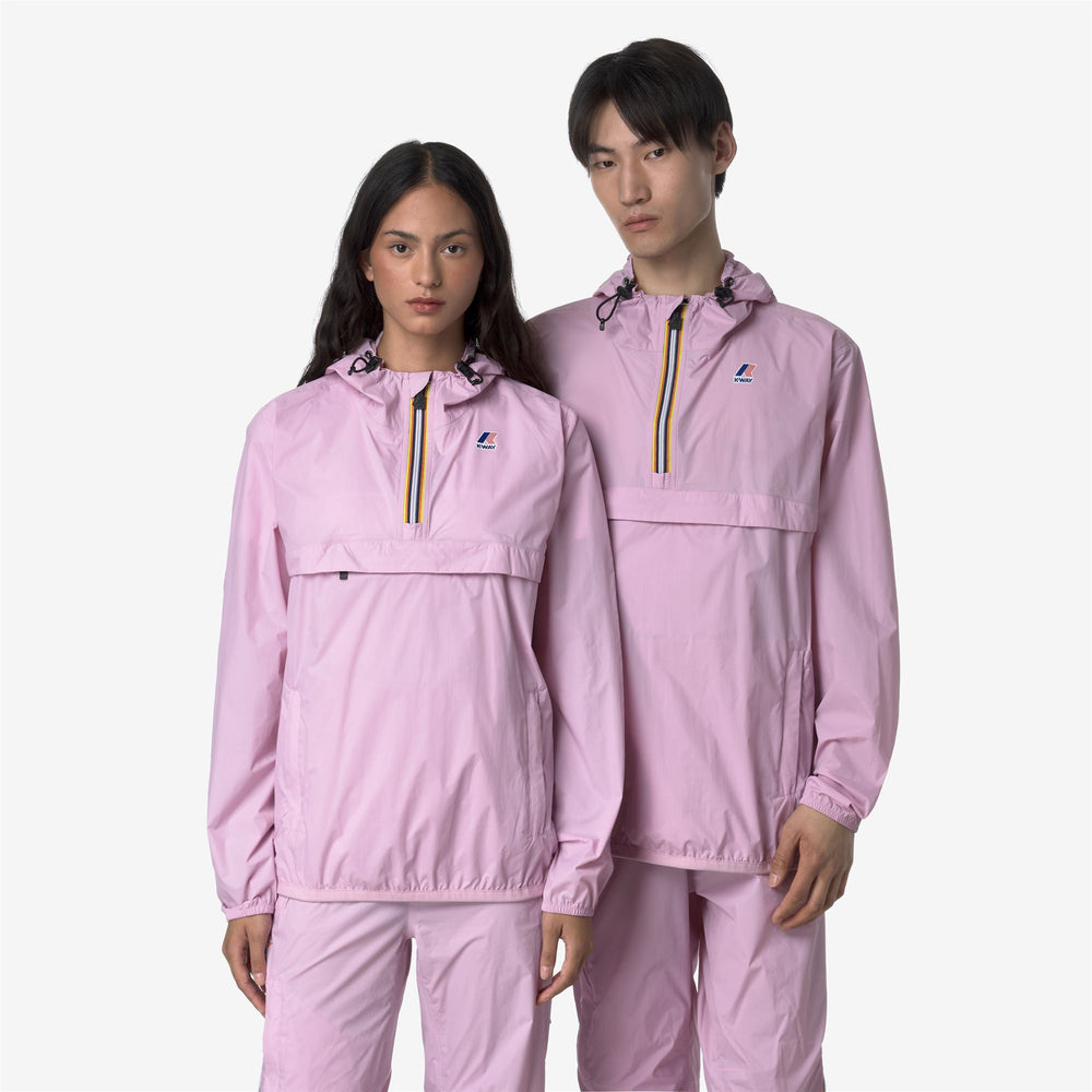 Chaqueta unisex plegable resistente al clima color rosa lavanda 02
