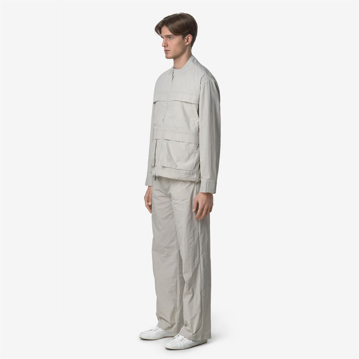Beige Grey Men's Casual Nylon Sport Trousers for Spring 2