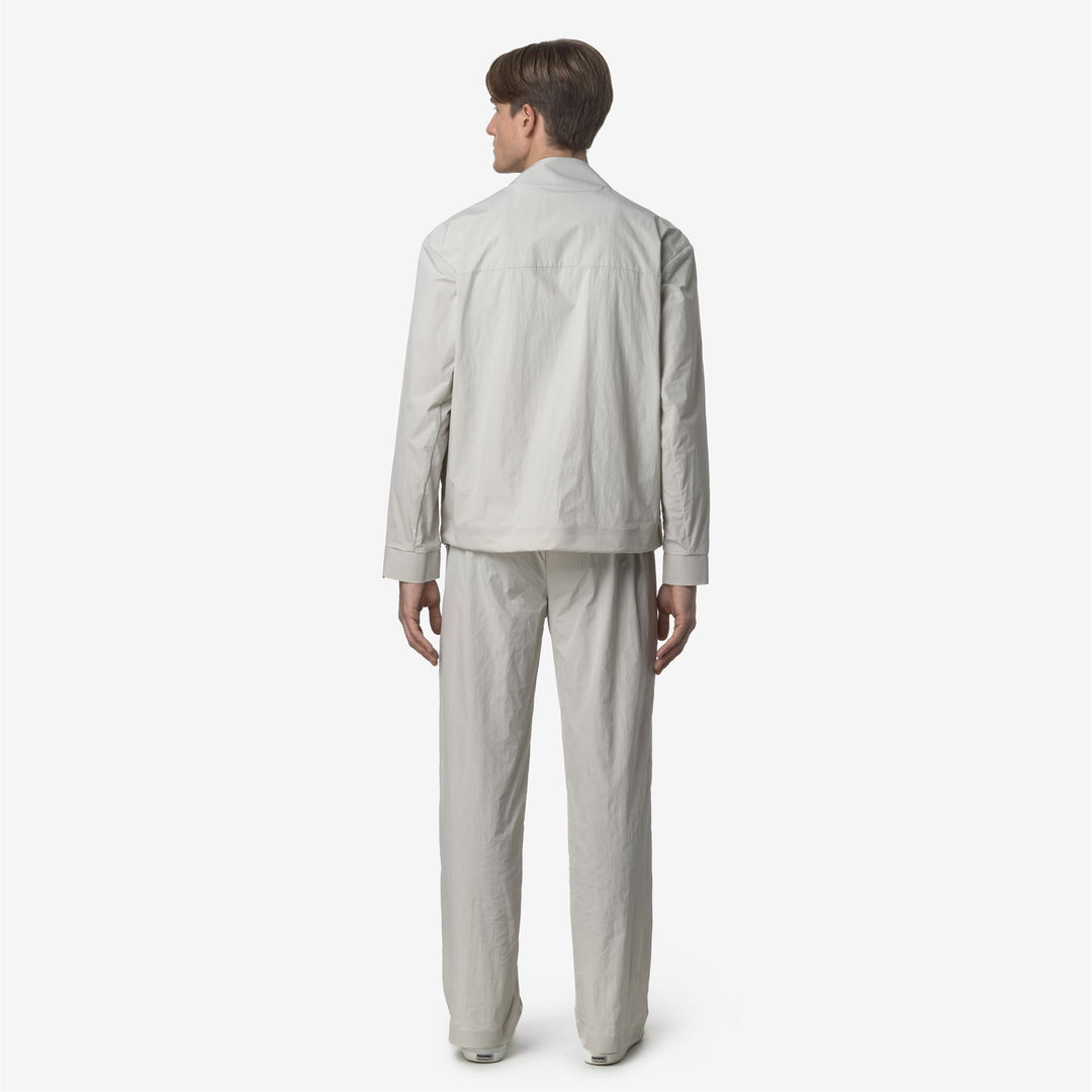 Beige Grey Men's Casual Nylon Sport Trousers for Spring main