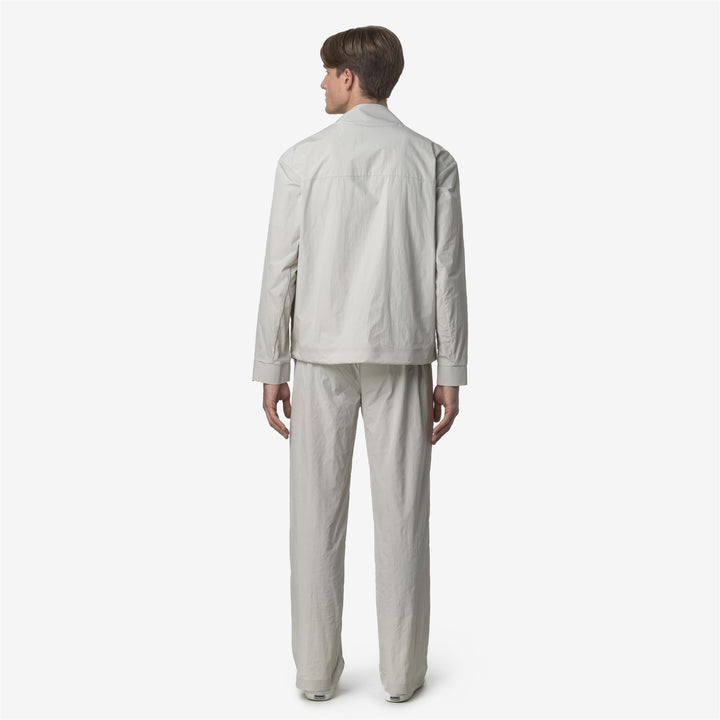 Beige Grey Men's Casual Nylon Sport Trousers for Spring 3