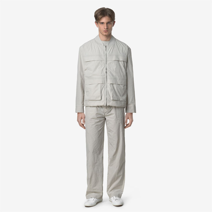 Beige Grey Men's Casual Nylon Sport Trousers for Spring 1