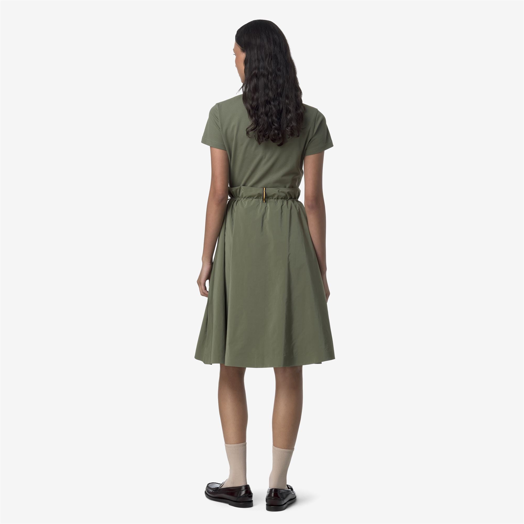 Skirts_WOMAN_GAELA PEACH COTTON LIKE_Longuette_Green Lichen - Commercial 6