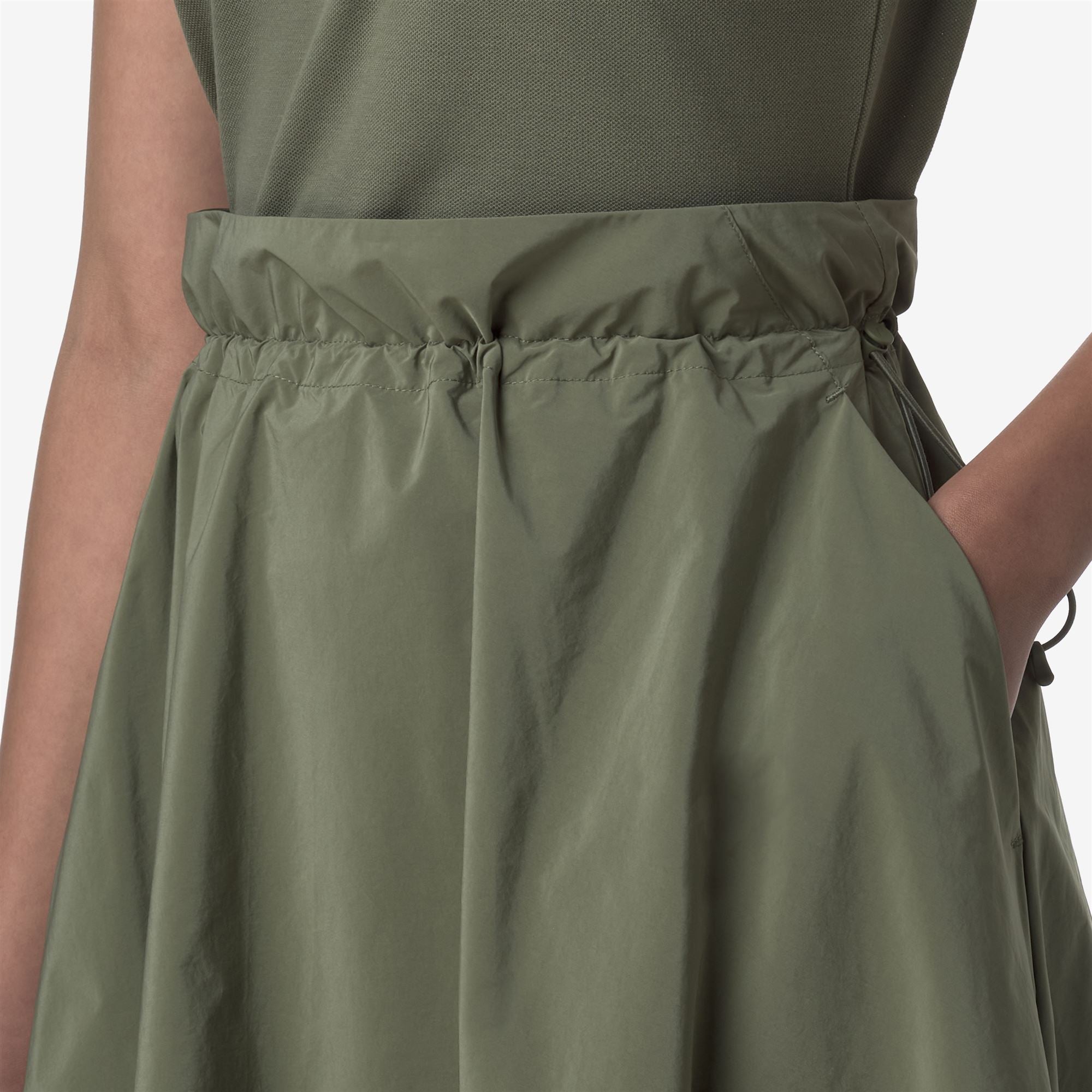 Skirts_WOMAN_GAELA PEACH COTTON LIKE_Longuette_Green Lichen - Commercial 7