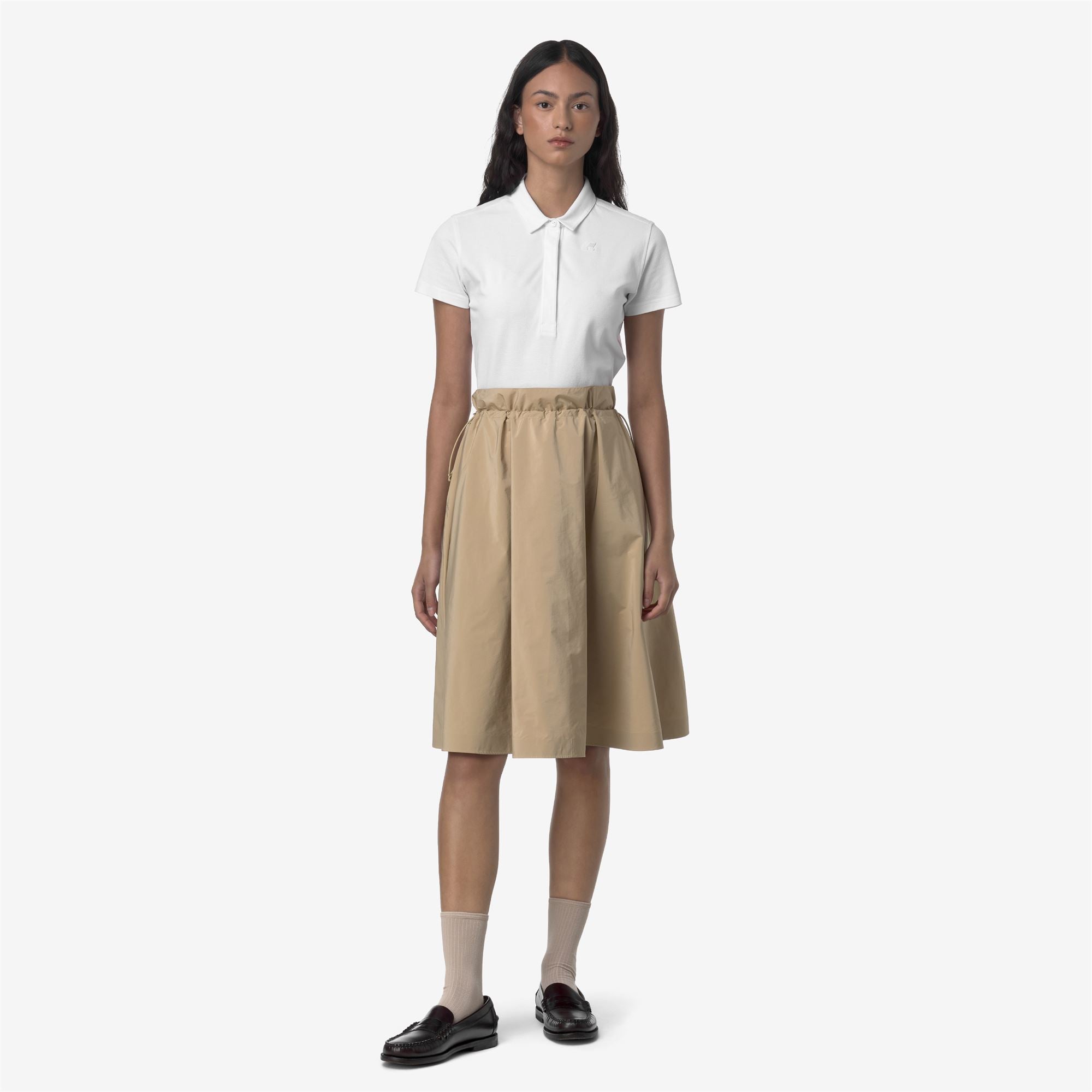 Skirts Woman GAELA PEACH COTTON LIKE Longuette BEIGE ROPE