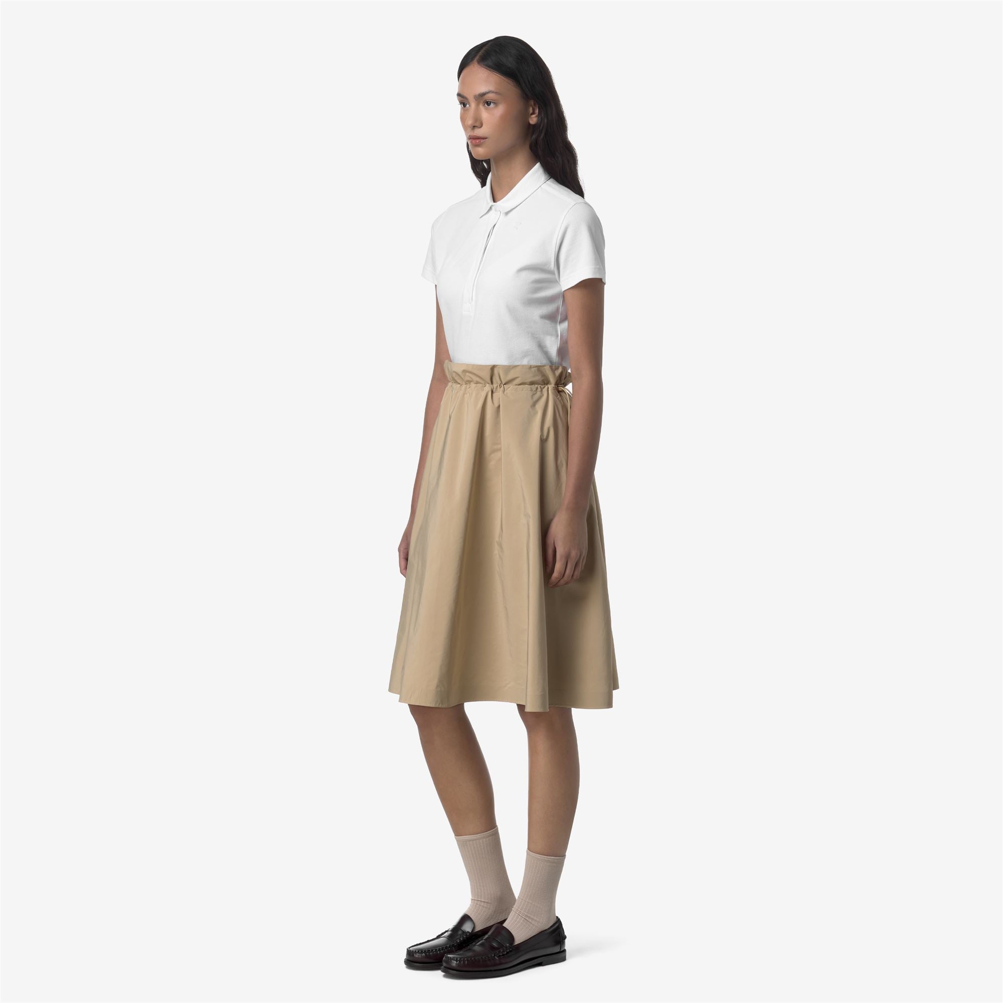 Skirts_WOMAN_GAELA PEACH COTTON LIKE_Longuette_Beige Rope - Commercial 5