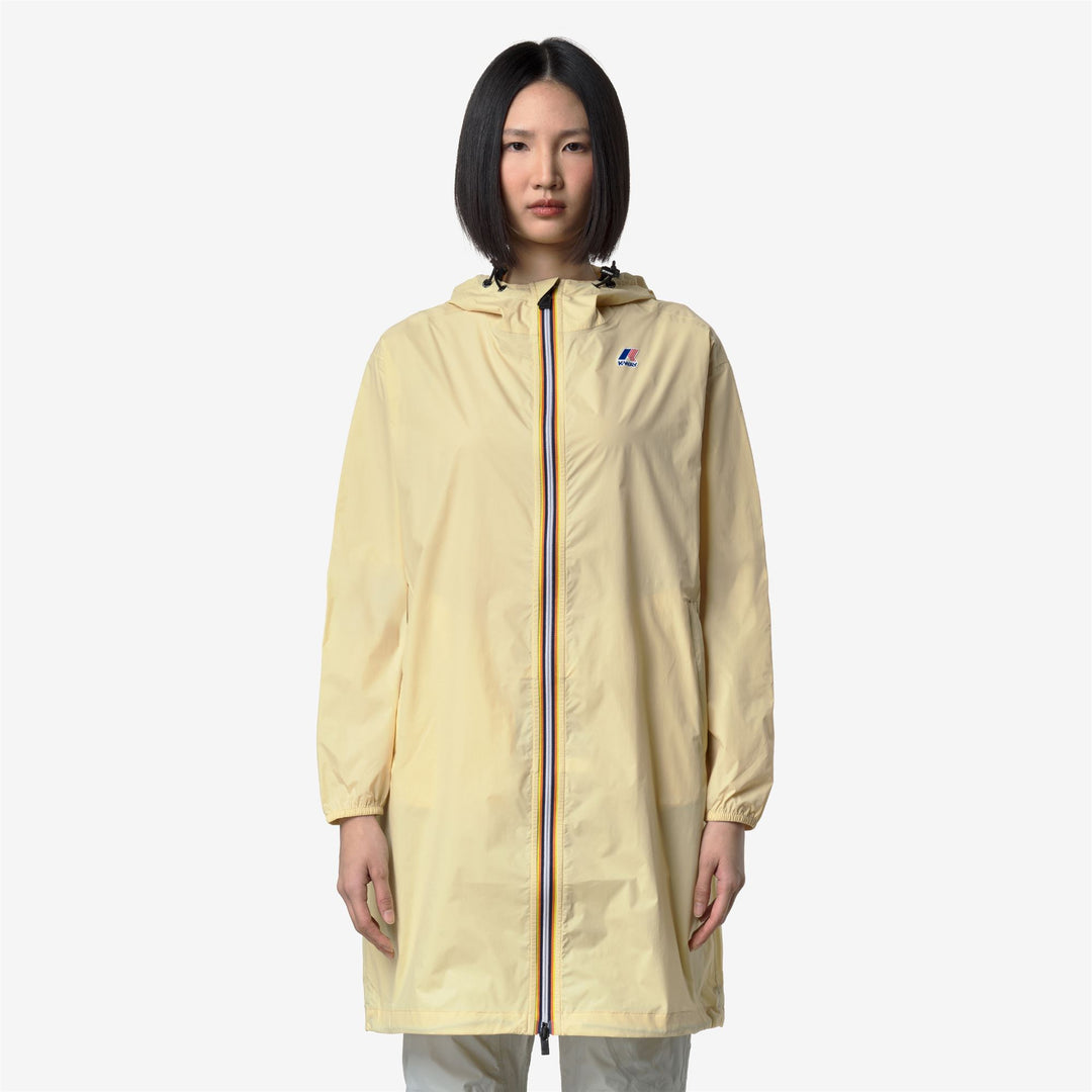 Beige Unisex Long Waterproof Raincoat with Packable Design 01