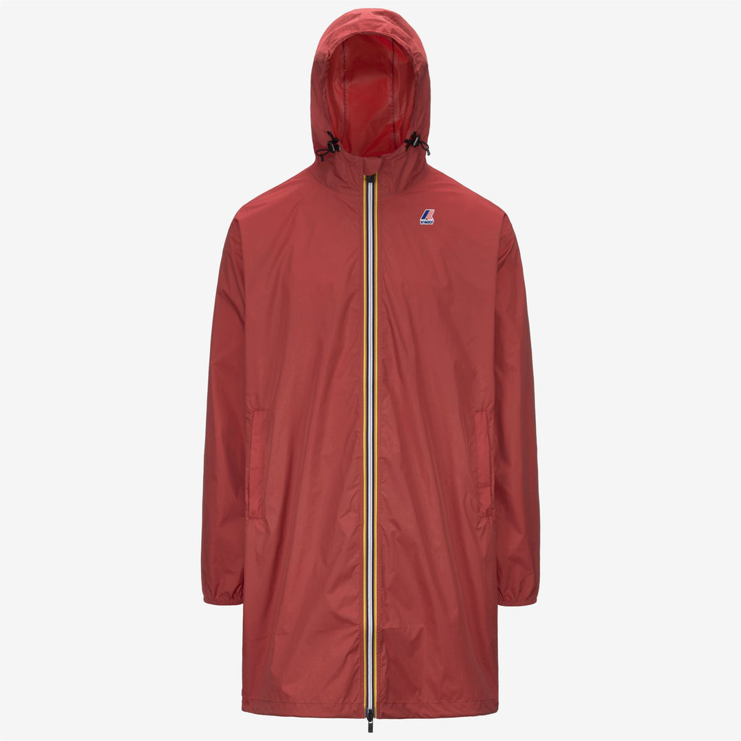 Impermeable largo plegable unisex rojo con tejido transpirable 01