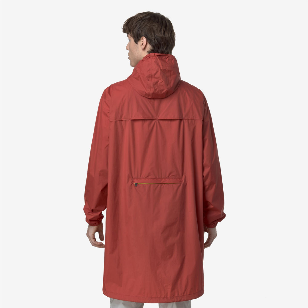 Impermeable largo plegable unisex rojo con tejido transpirable main