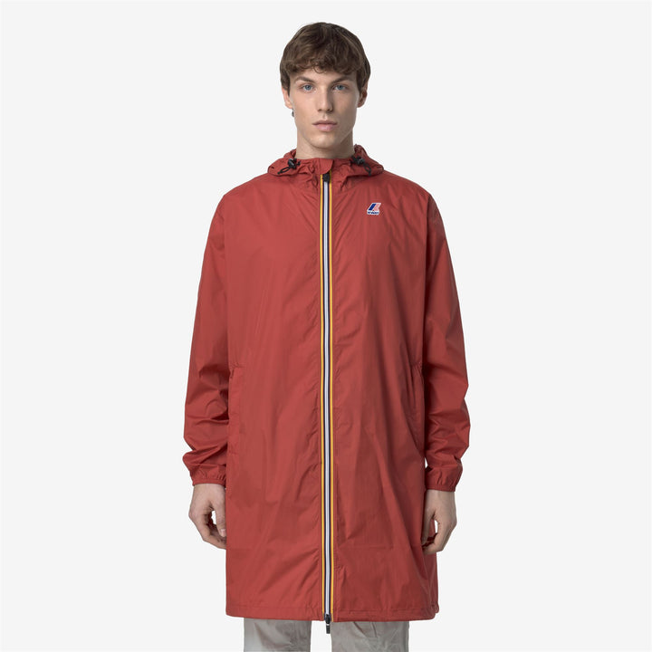 Impermeable largo plegable unisex rojo con tejido transpirable 4