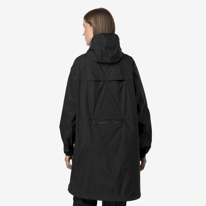 Black Grey Unisex Long Waterproof Jacket with Packable Design 6