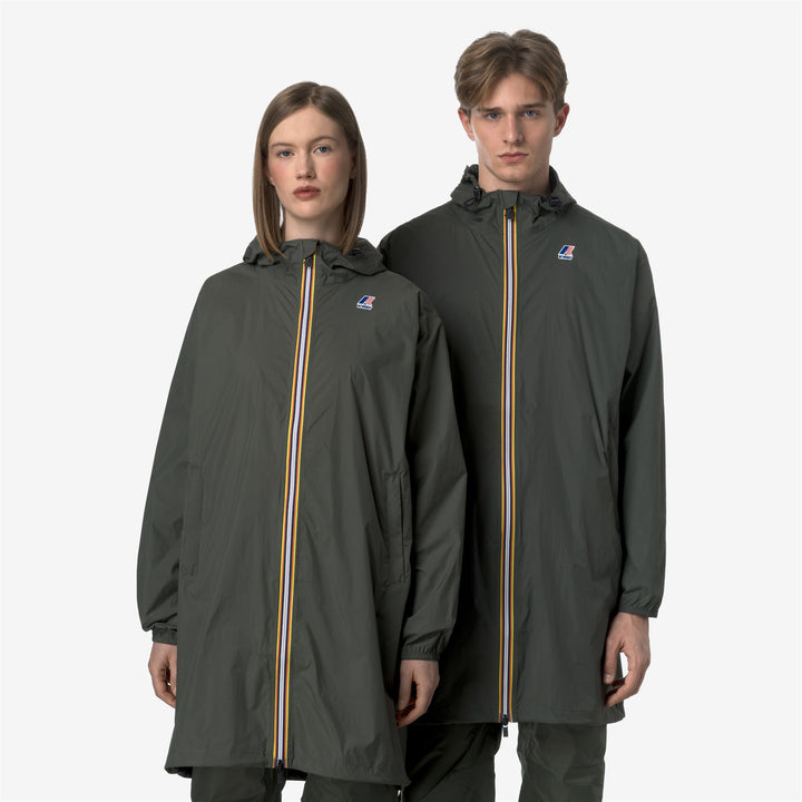 Blackish green Unisex Long Packable Rain Jacket with Recycled Nylon 3