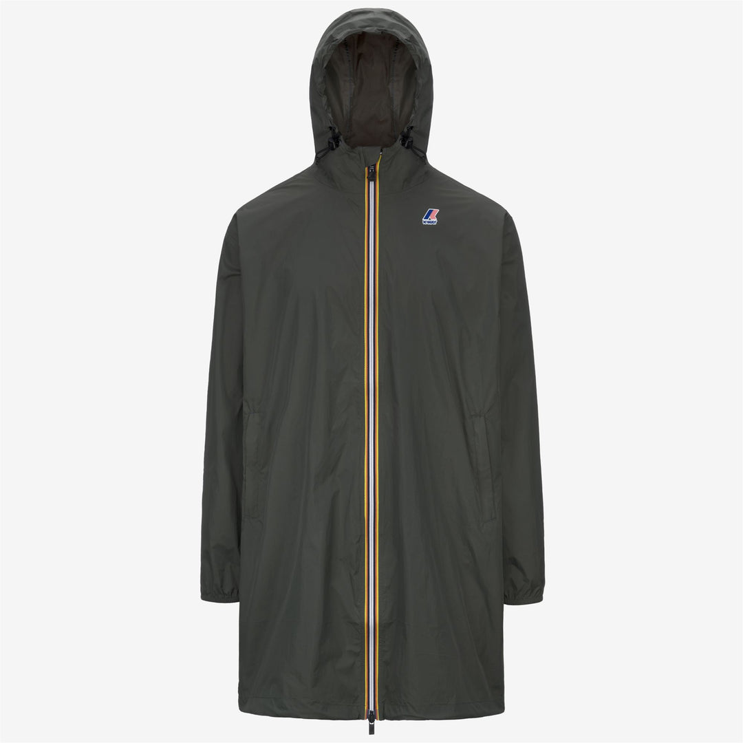 Blackish green Unisex Long Packable Rain Jacket with Recycled Nylon 01