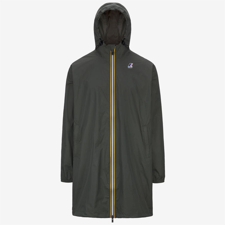Blackish green Unisex Long Packable Rain Jacket with Recycled Nylon 1