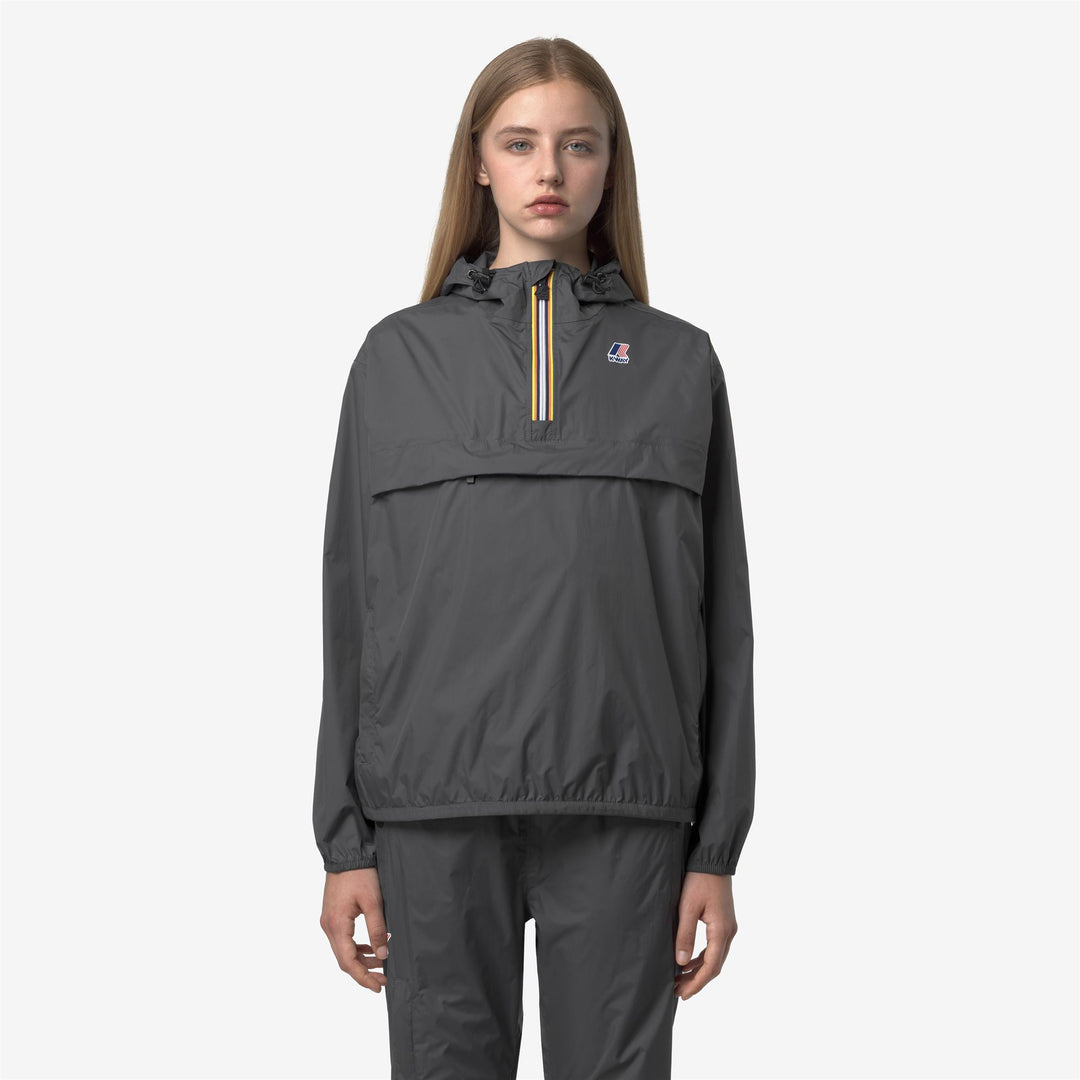Chaqueta impermeable corta unisex gris plegable main