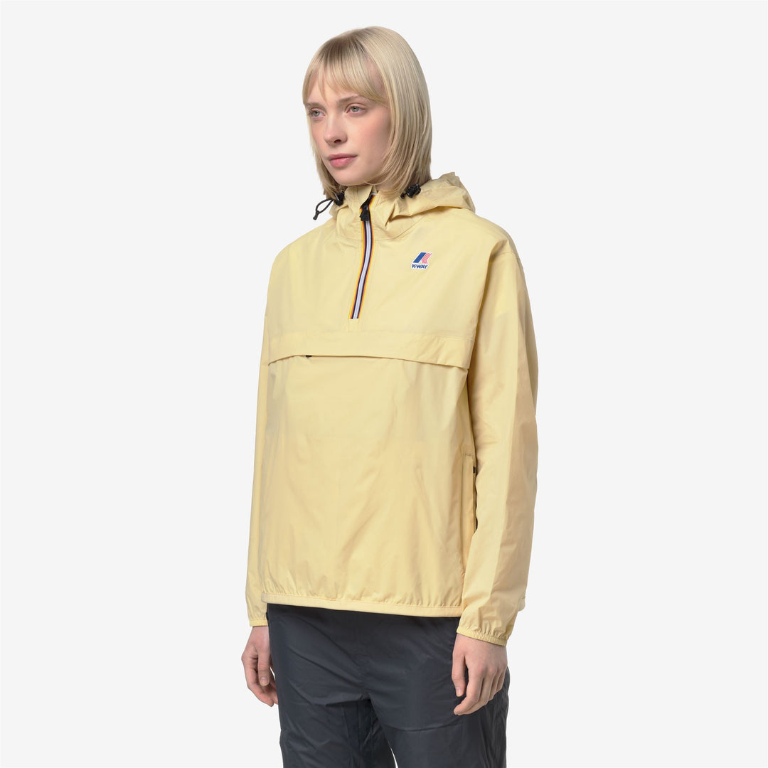 Chaqueta corta unisex impermeable beige con diseño plegable main