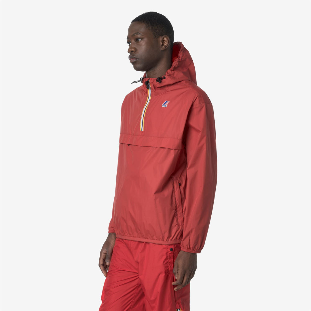 Chaqueta corta unisex resistente al clima y plegable marrón roja main
