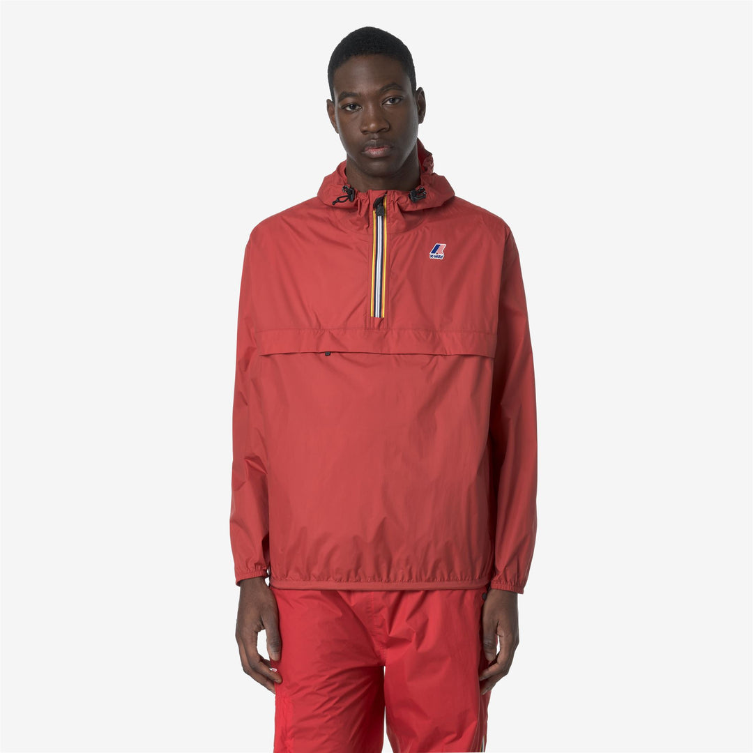 Chaqueta corta unisex resistente al clima y plegable marrón roja main