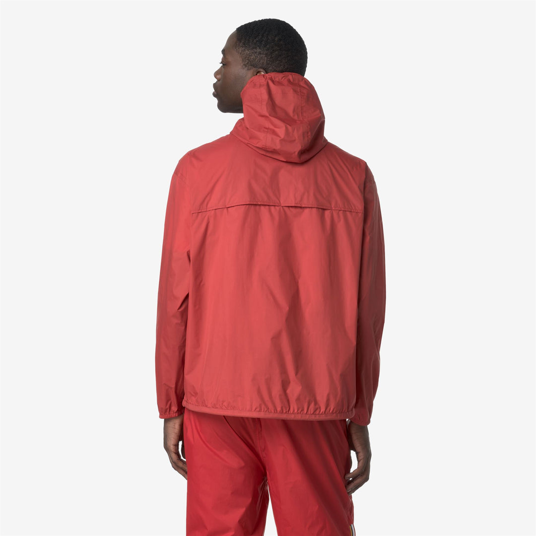 Chaqueta corta unisex resistente al clima y plegable marrón roja main